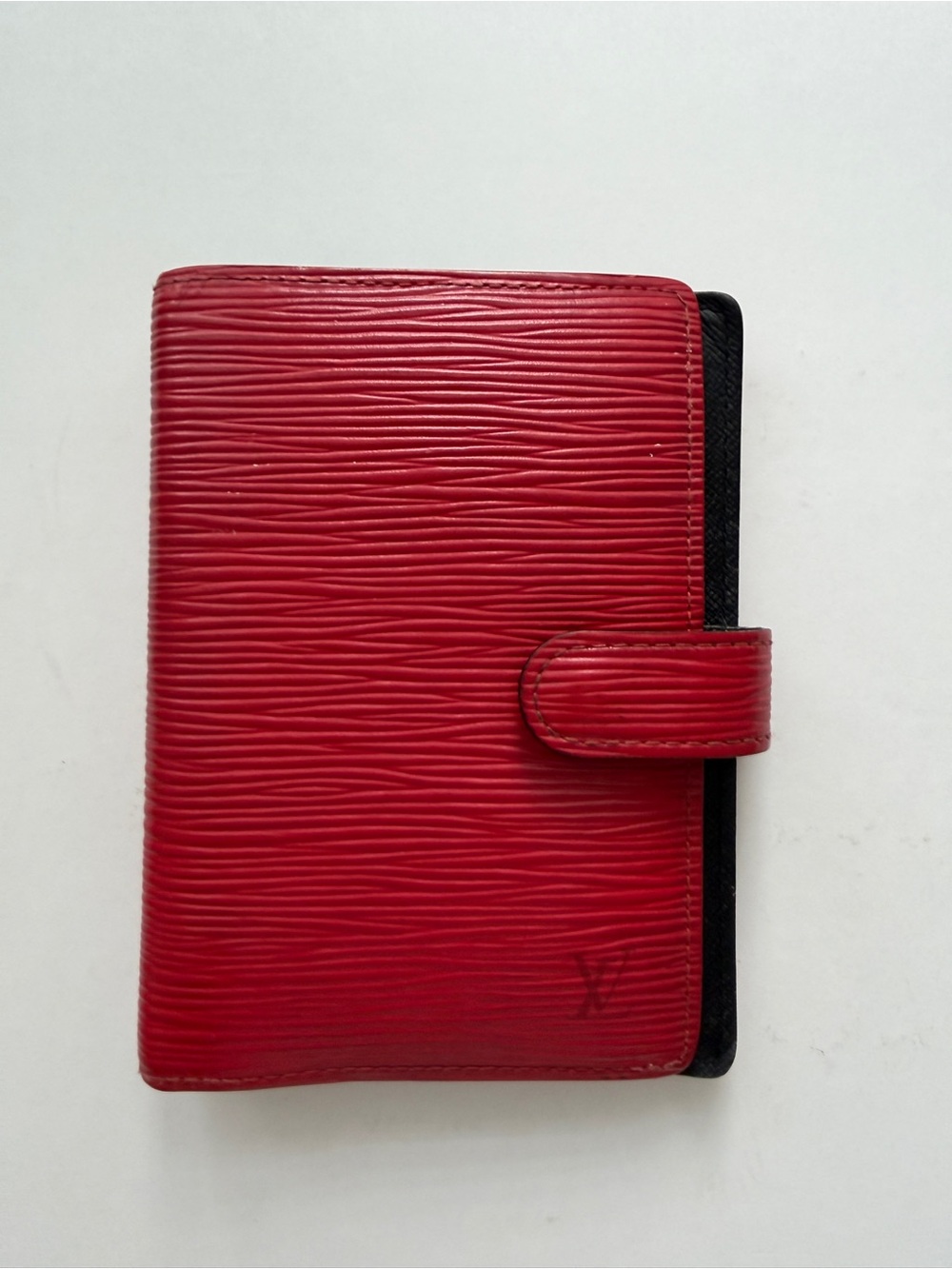 Authentic Louis Vuitton Textured Red Leather Snap Wallet